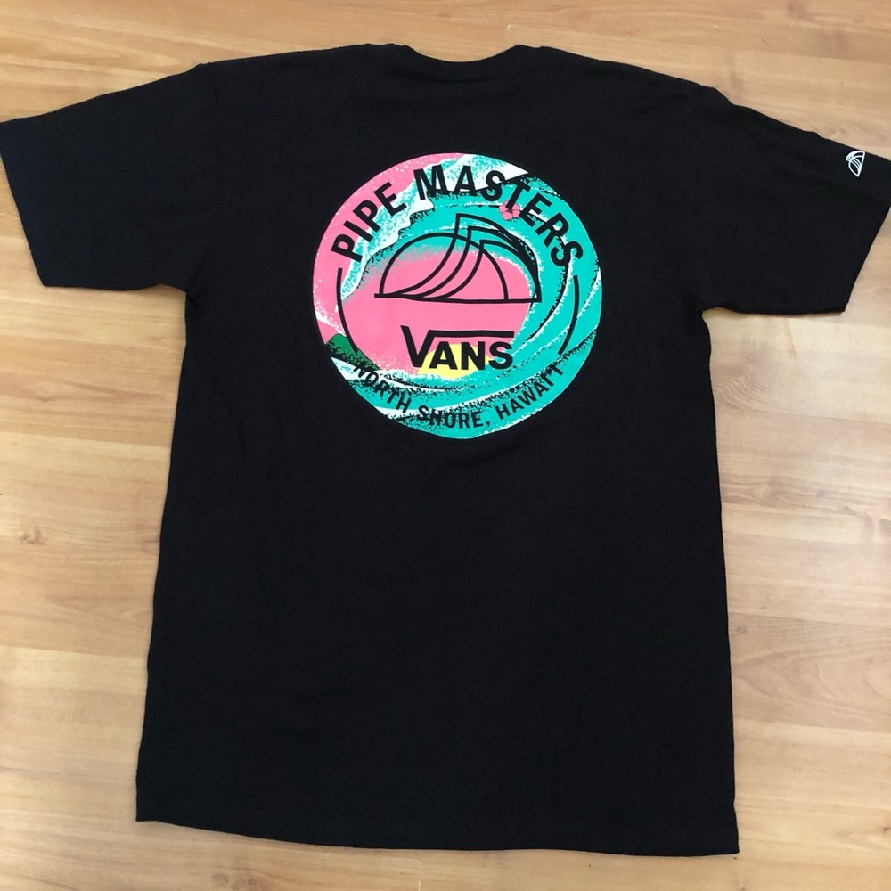 Vans Pipe Masters North Shore Hawaii T-Shirt  Mens Medium Size Black